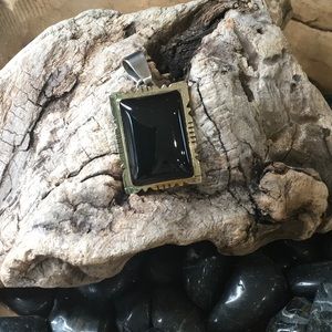 ONYX & Silver Pendant